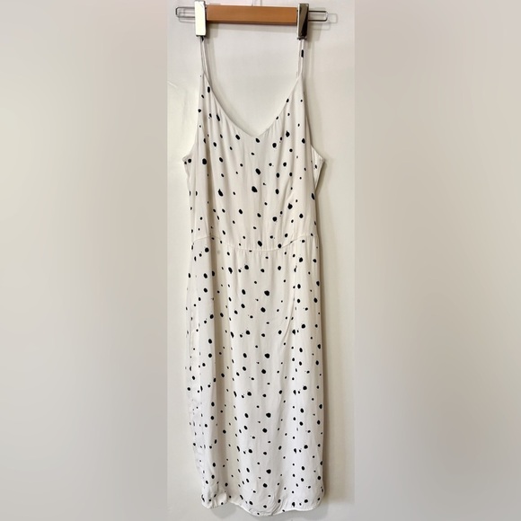 Just Female| White & Black Polka Dot Midi Sleeveless Lined Dress Sz Small - Picture 2 of 9